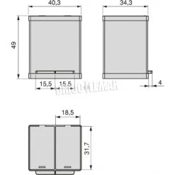 Contenedor De Reciclaje Exterior 2x15 Litros Acero Inoxidable Emuca -Brico Lemar Comercio contenedor de reciclaje exterior 2x15 litros acero inoxidable emuca 6