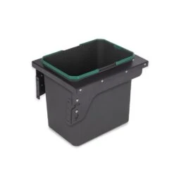 Contenedor De Reciclaje Para Fijación Lateral En Mueble De Cocina Recycle 1x35litros, Acero, Plástico Gris Antracita - Emuca -Brico Lemar Comercio contenedor de reciclaje para fijacion lateral en mueble de cocina recycle 1x35litros acero plastico gris antracita emuca 3