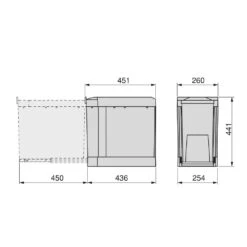 Contenedor Reciclaje Automático 3x10L Gris Antracita Fijación Inferior - Emuca -Brico Lemar Comercio contenedor reciclaje automatico 3x10l gris antracita fijacion inferior emuca 6
