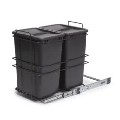 Contenedor Reciclaje Extracción Manual 2x35L Gris Antracita Para Mueble Cocina - Emuca -Brico Lemar Comercio contenedor reciclaje extraccion manual 2x35l gris antracita para mueble cocina emuca 2