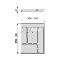 Cubertero Para Cajón De Cocina Universal Módulo 450mm Plástico Gris Emuca 8 Cubertero Para Cajón De Cocina Universal Módulo 450mm Plástico Gris Emuca -Brico Lemar Comercio cubertero para cajon de cocina universal modulo 450mm plastico gris emuca 1