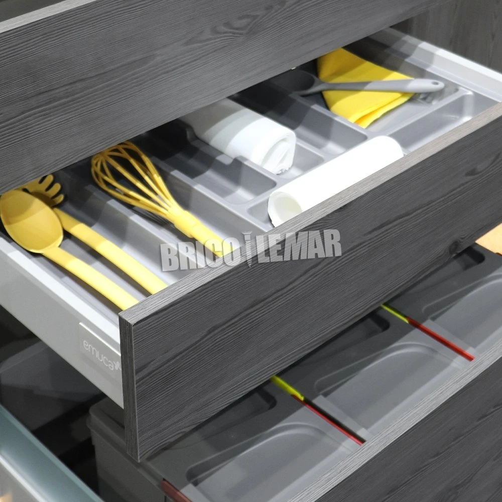 Cubertero Para Cajón De Cocina Universal Módulo 450mm Plástico Gris Emuca 5 Cubertero Para Cajón De Cocina Universal Módulo 450mm Plástico Gris Emuca - Imagen 3