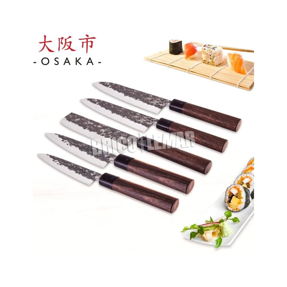 Cuchillo Cocinero 20cm Serie Osaka Acero Inoxidable Mango Madera Granadillo Forjado 3 Claveles 7 Cuchillo Cocinero 20cm Serie Osaka Acero Inoxidable Mango Madera Granadillo Forjado 3 Claveles - Imagen 5