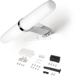 Emuca Foco LED Para Espejo De Baño Gemini IP44 233mm Plástico Cromado