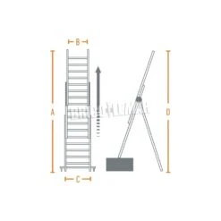 Escalera De Aluminio Básica Doble Proline 10+10 Peldaños Plabell -Brico Lemar Comercio escalera de aluminio basica doble proline 10 10 peldanos plabell 3