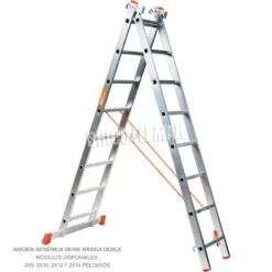 Escalera De Aluminio Básica Doble Proline 12+12 Peldaños Plabell