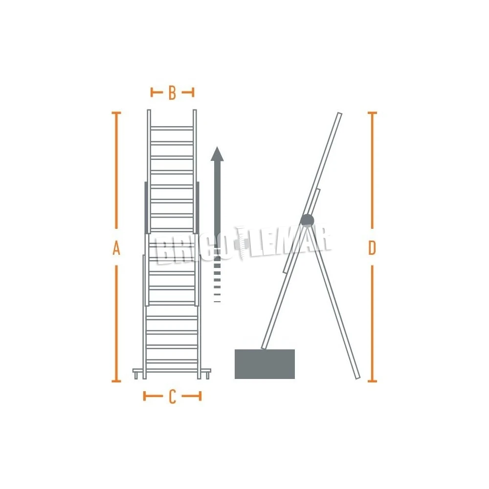Escalera De Aluminio Básica Triple Proline 14+14+14 Peldaños Plabell 6 Escalera De Aluminio Básica Triple Proline 14+14+14 Peldaños Plabell - Imagen 4