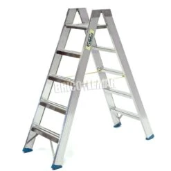 Escalera De Doble Subida Con Plataforma PA 5+5 Peldaños Plabell