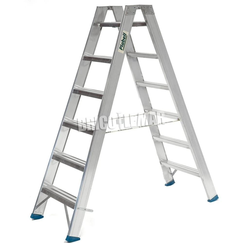 Escalera De Doble Subida Con Plataforma PA 6+6 Peldaños Plabell 3 Escalera De Doble Subida Con Plataforma PA 6+6 Peldaños Plabell