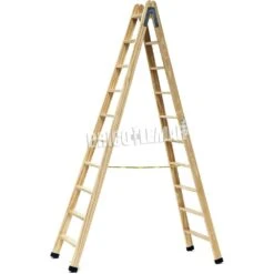 Escalera De Madera De Pintor Profesional En Tijera 10+10 Peldaños Plabell