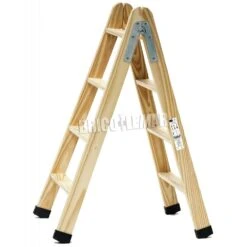 Escalera De Madera De Pintor Profesional En Tijera 4+4 Peldaños Plabell