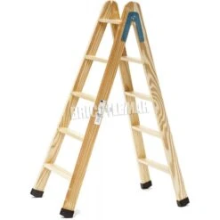 Escalera De Madera De Pintor Profesional En Tijera 5+5 Peldaños Plabell
