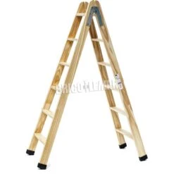 Escalera De Madera De Pintor Profesional En Tijera 6+6 Peldaños Plabell