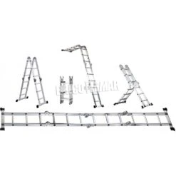 Escalera Multiusos De Aluminio 4x3 Peldaños 372cm WK700010 Werku