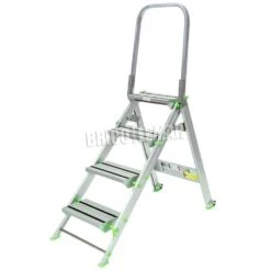 Escalera-taburete De Aluminio Komodo 4 Peldaños Plabell