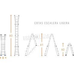 Escalera Telescópica De Aluminio Proline Ligera 5+5 Plabell -Brico Lemar Comercio escalera telescopica de aluminio proline ligera 5 5 plabell 6