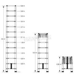 Escalera Telescópica TELESPEL 13 Peldaños Plabell -Brico Lemar Comercio escalera telescopica telespel 13 peldanos plabell 3