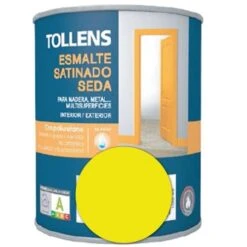 Esmalte Al Agua Amarillo Lima Satinado Seda 0,25 Lt. Tollens