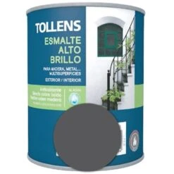 Esmalte Al Agua Gris Medio Alto Brillo 0,25 Lt. Tollens