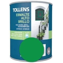 Esmalte Al Agua Verde Hierba Alto Brillo 0,25 Lt. Tollens
