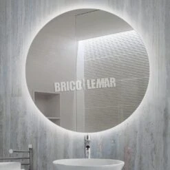 Espejo De Baño Cassiopeia Ø60cm Con Iluminación LED Decorativa Emuca -Brico Lemar Comercio espejo de bano cassiopeia 60cm con iluminacion led decorativa emuca 3