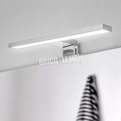 Foco LED Para Espejo De Baño Virgo IP44 300mm Plástico Cromado Emuca -Brico Lemar Comercio foco led para espejo de bano virgo ip44 300mm plastico cromado emuca 1