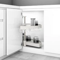 Juego Bandejas Giratorias Mueble De Cocina 180º Módulo 800mm Plástico Blanco Emuca -Brico Lemar Comercio juego bandejas giratorias mueble de cocina 180 modulo 800mm plastico blanco emuca 1