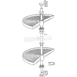 Juego Bandejas Giratorias Mueble De Cocina 180º Módulo 900mm Plástico Blanco Emuca -Brico Lemar Comercio juego bandejas giratorias mueble de cocina 180 modulo 900mm plastico blanco emuca 3