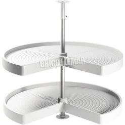 Juego Bandejas Giratorias Mueble De Cocina 270º Módulo 800mm Plástico Y Aluminio Blanco Emuca