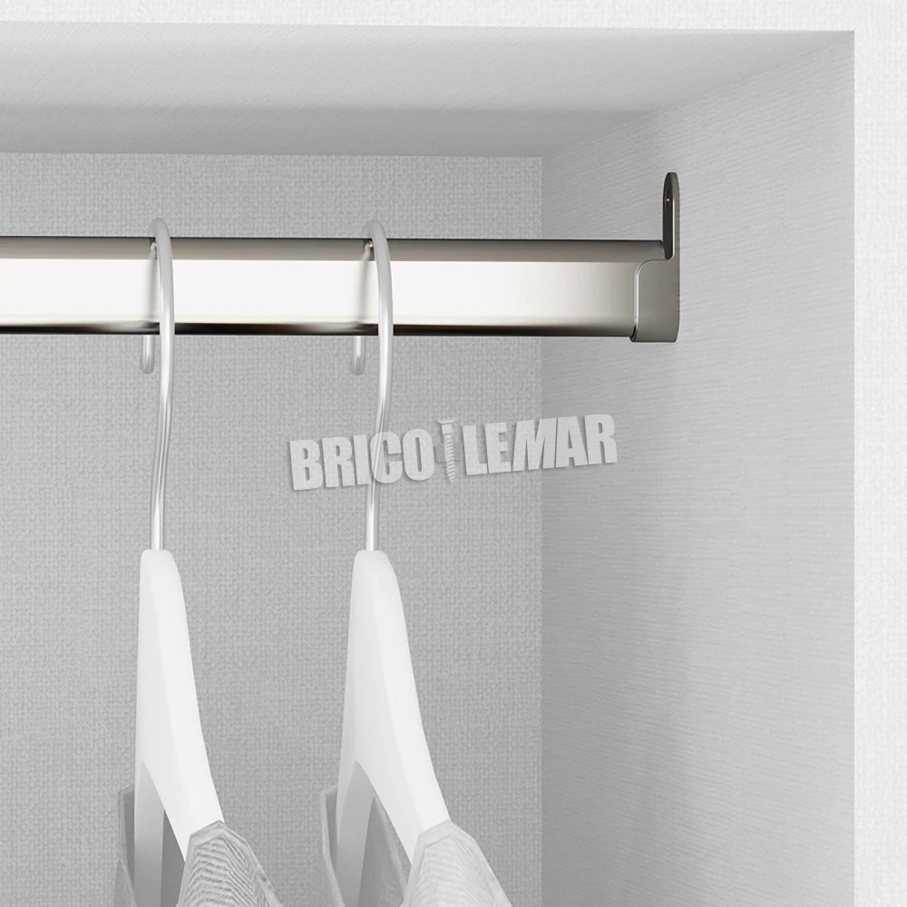 Juego De 2 Barras De Armario Ovaladas 30x15mm 950mm Acero Cromado Emuca 4 Juego De 2 Barras De Armario Ovaladas 30x15mm 950mm Acero Cromado Emuca - Imagen 2