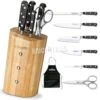 Juego De 5 Cuchillos Forgé + Tijeras De Cocina Master Class 8” En Taco Porta Cuchillos Ash De Madera 3 Claveles -Brico Lemar Comercio juego de 5 cuchillos forge tijeras de cocina master class 8 en taco porta cuchillos ash de madera 3 claveles