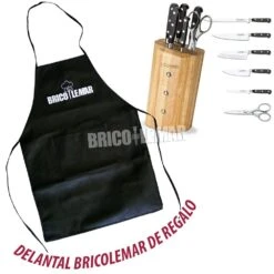 Juego De 5 Cuchillos Forgé + Tijeras De Cocina Master Class 8” En Taco Porta Cuchillos Ash De Madera 3 Claveles -Brico Lemar Comercio juego de 5 cuchillos forge tijeras de cocina master class 8 en taco porta cuchillos ash de madera 3 claveles 2