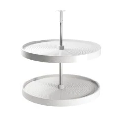 Juego De Bandejas Circulares Shelvo Para Mueble De Cocina, Para Módulo 800mm, Plástico Y Aluminio, Blanco - Emuca
