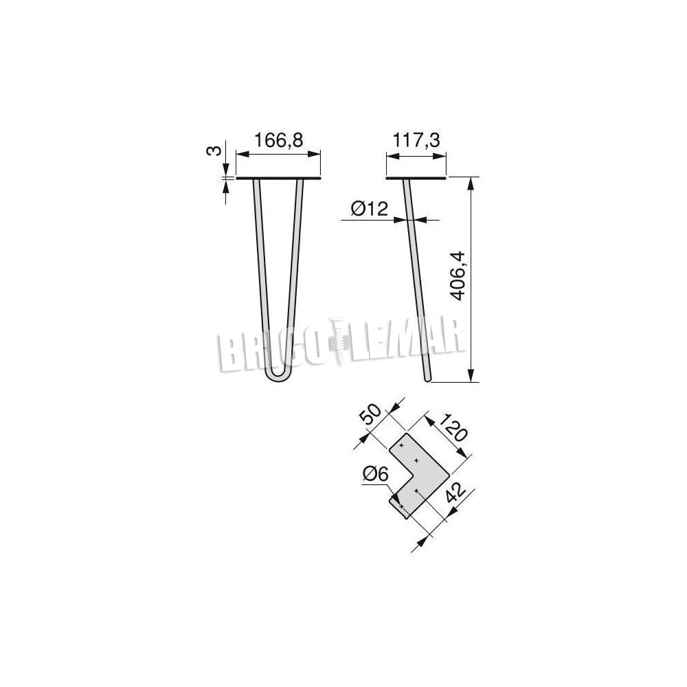 Juego De Cuatro Patas Hairpin De 2 Varillas Para Mesa Altura 400mm Pintado Negro Emuca 4 Juego De Cuatro Patas Hairpin De 2 Varillas Para Mesa Altura 400mm Pintado Negro Emuca - Imagen 2