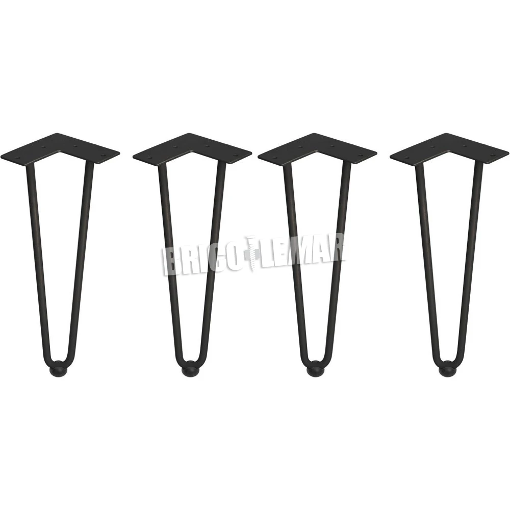Juego De Cuatro Patas Hairpin De 2 Varillas Para Mesa Altura 400mm Pintado Negro Emuca 3 Juego De Cuatro Patas Hairpin De 2 Varillas Para Mesa Altura 400mm Pintado Negro Emuca