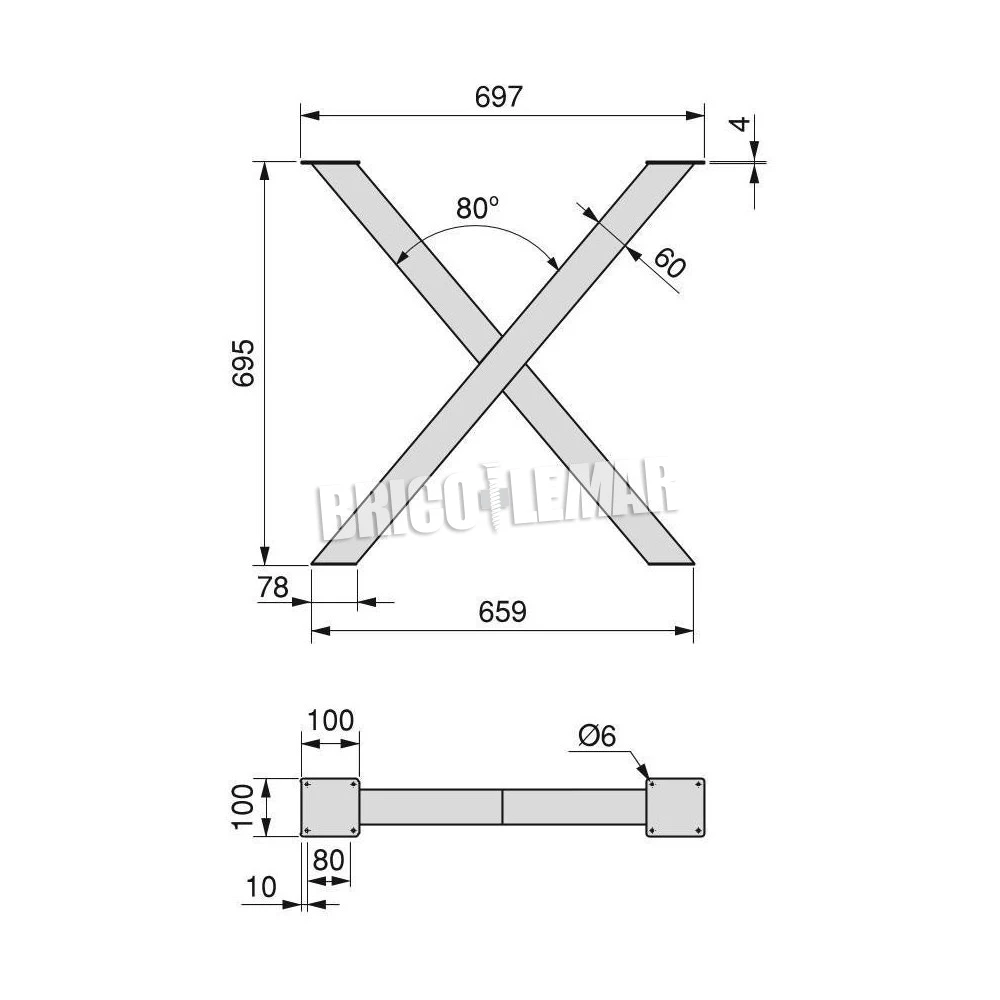 Juego De Dos Patas Cross En Cruz Para Mesa Altura 695mm Pintado Blanco Emuca 4 Juego De Dos Patas Cross En Cruz Para Mesa Altura 695mm Pintado Blanco Emuca - Imagen 2