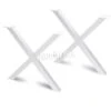 Juego De Dos Patas Cross En Cruz Para Mesa Altura 695mm Pintado Blanco Emuca
