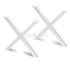 Juego De Dos Patas Cross En Cruz Para Mesa Altura 695mm Pintado Blanco Emuca