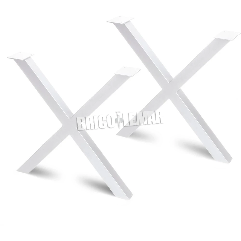 Juego De Dos Patas Cross En Cruz Para Mesa Altura 695mm Pintado Blanco Emuca 3 Juego De Dos Patas Cross En Cruz Para Mesa Altura 695mm Pintado Blanco Emuca