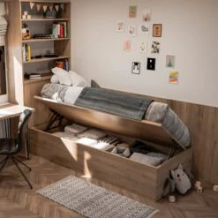 Juego De Mecanismos Elevables Para Cama Canapé, Apertura Lateral, Para Camas De 90 Cm, Acero, Pintado Negro - Emuca -Brico Lemar Comercio juego de mecanismos elevables para cama canape apertura lateral para camas de 90 cm acero pintado negro emuca 1