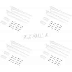 Juego De Placas De Fijación A Pared Y Soportes Para Estante Jagmet 230 Acero Pintado Blanco Emuca