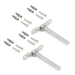 Juego De Soportes Ocultos Para Estante De Madera Mirage, Acero, Cincado - Emuca