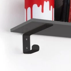 Juego De Soportes Para Estante De Madera Shelf Con Colgador Integrado, Acero, Pintado Negro - Emuca -Brico Lemar Comercio juego de soportes para estante de madera shelf con colgador integrado acero pintado negro emuca 2