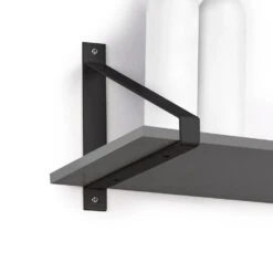 Juego De Soportes Para Estante De Madera Shelf Con Forma Triangular, Acero, Pintado Negro - Emuca -Brico Lemar Comercio juego de soportes para estante de madera shelf con forma triangular acero pintado negro emuca 2