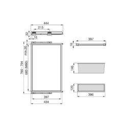 Kit 7 Varillas Pantalonero 1 Bandeja Guías 800mm Gris Piedra - Emuca -Brico Lemar Comercio kit 7 varillas pantalonero 1 bandeja guias 800mm gris piedra emuca 10