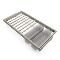 Kit 7 Varillas Pantalonero 2 Bandejas Guías 900mm Gris Piedra - Emuca