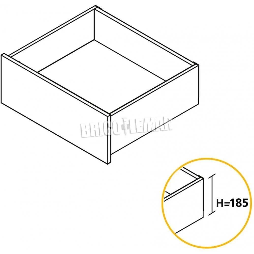 Kit Cajón De Cocina Concept Altura 185mm Profundidad 450mm Cierre Suave Acero Gris Antracita Emuca 7 Kit Cajón De Cocina Concept Altura 185mm Profundidad 450mm Cierre Suave Acero Gris Antracita Emuca - Imagen 5