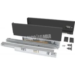 Kit Cajón De Cocina O Baño Vertex Altura 93mm Profundidad 350mm 40kg Gris Antracita Emuca