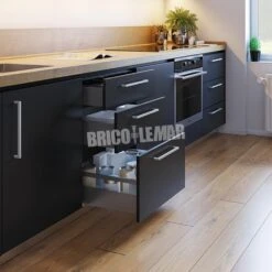 Kit Cajón De Cocina O Baño Vertex Altura 93mm Profundidad 350mm 40kg Gris Antracita Emuca -Brico Lemar Comercio kit cajon de cocina o bano vertex altura 93mm profundidad 350mm 40kg gris antracita emuca 8