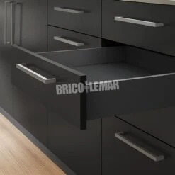 Kit Cajón De Cocina O Baño Vertex Altura 93mm Profundidad 500mm 40kg Gris Antracita Emuca -Brico Lemar Comercio kit cajon de cocina o bano vertex altura 93mm profundidad 500mm 40kg gris antracita emuca 3